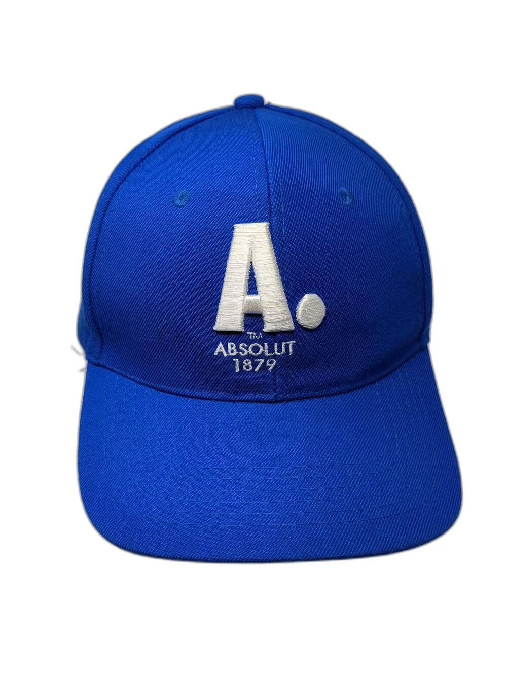 Absolut 1879 Logo Blue White Embroidered Acrylic Snapback Hat One Size Cap